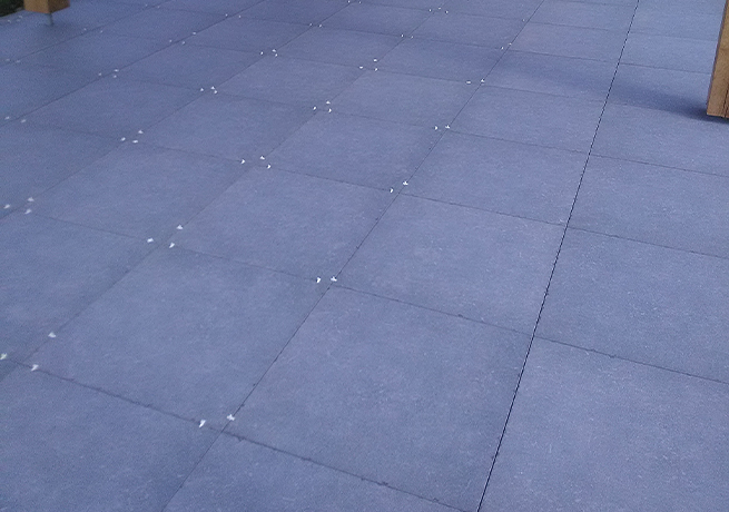 Terras gemaakt van tegels